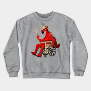 Devil Unicorn in Wheelchair Crewneck Sweatshirt